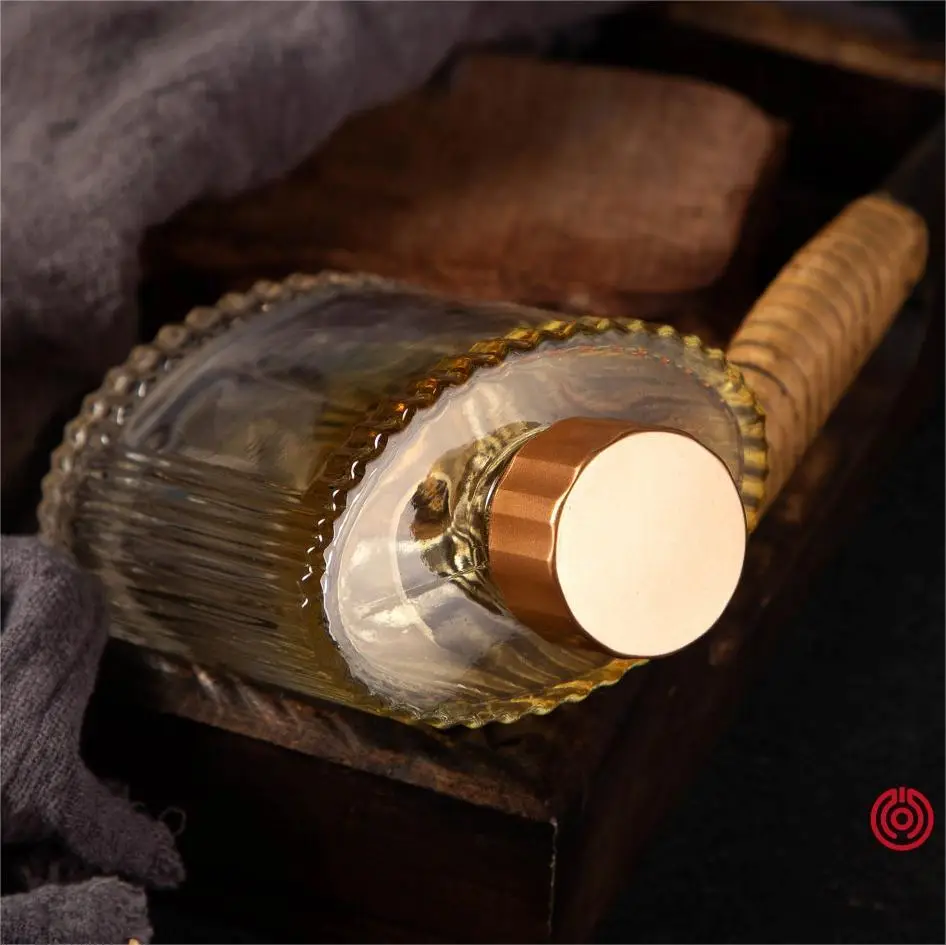 Compact custom mini liquor bottle with closure