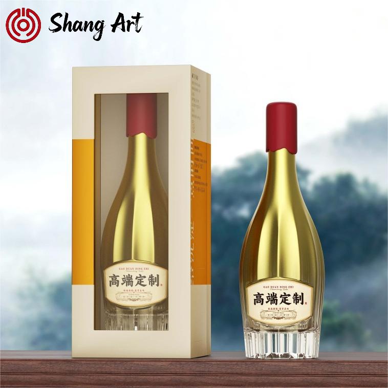 G2 Gold Glass Wine Liquor Bottle
