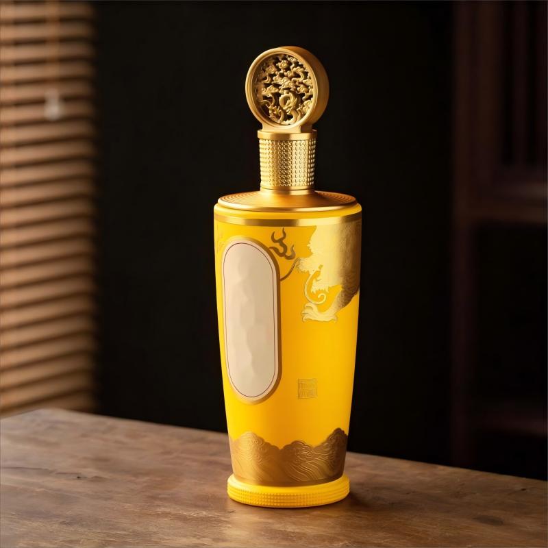 DRAGON2 Glass Alcohol Liquor Bottle Packaging – Mythical Dragon Motif for Premium Spirits