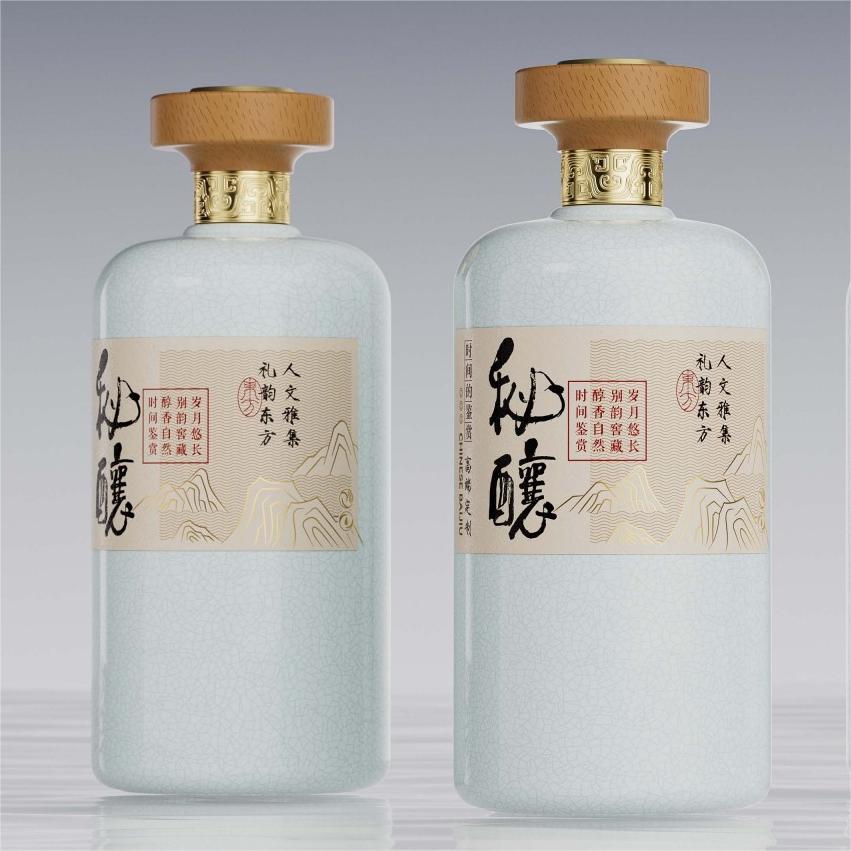 Eco-Miao Ceramic Porcelain Alcohol Bottle – Recyclable Clay & Ethnic Art for Green Brands