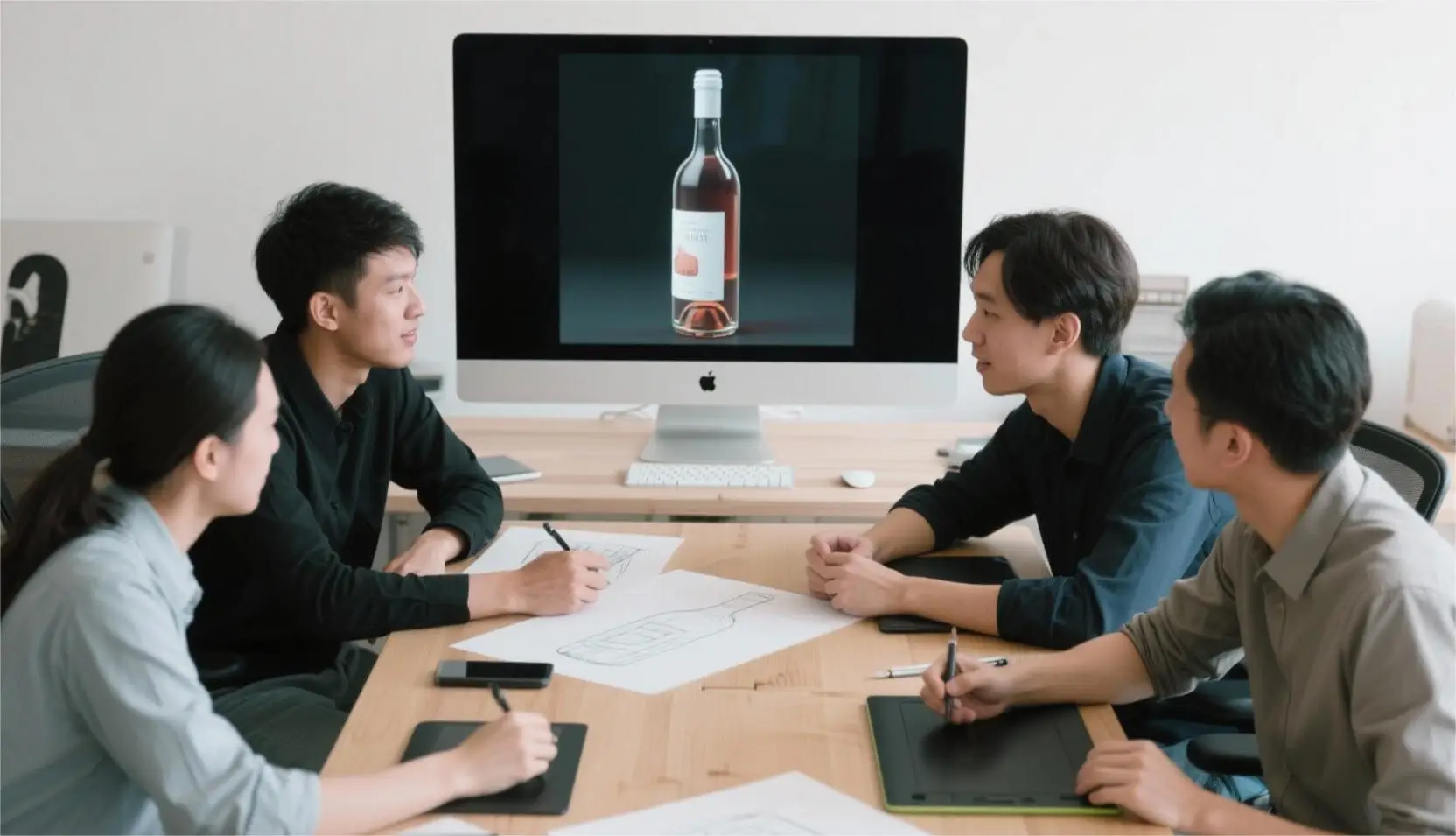 Custom liquor bottle design proposal with glass and ceramic bottle options